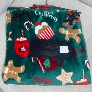 Rachel Roy Plush Oversized Throw Blanket Gingerbread Cookie Hot Chocolate Candy